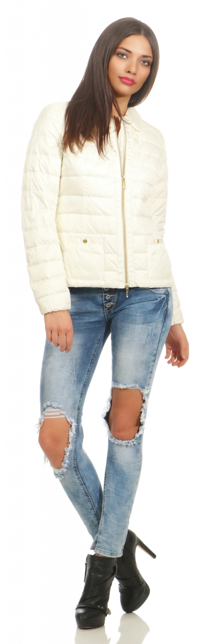 Geox Respora Daunenjacke Weiss Gr. 38 M Daunen Jacke white Jacket federleicht – Bild 4