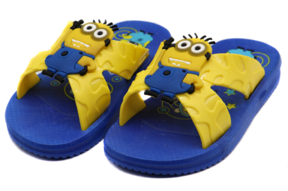 Kinder Badelatschen Badeschlappen Minion Blau Gelb lustige Schlappen Schuhe – Bild 3