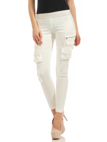Pinko Xenon Skinny Drill Superstrech Jeans Stretch Leggings Hose Weiss Exclusive Leggins Stretchhose Stretchjeans – Bild 4