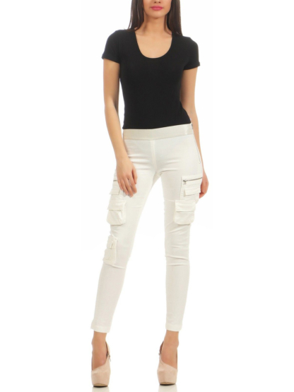 Pinko Xenon Skinny Drill Superstrech Jeans Stretch Leggings Hose Weiss Exclusive Leggins Stretchhose Stretchjeans