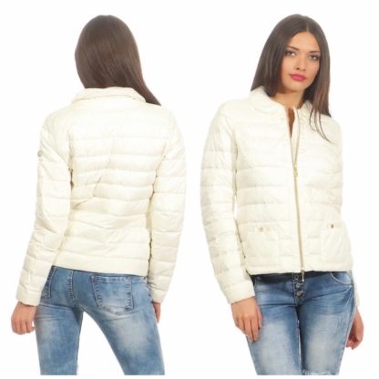 Geox Respora Daunenjacke Weiss Gr. 38 M Daunen Jacke white Jacket federleicht