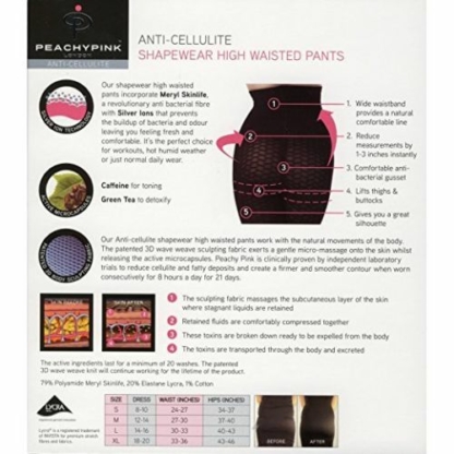PEACHYPINK Lifting Strumpfhose Leggings, Leggins, Anti Cellulite Aging schwarz – Bild 5