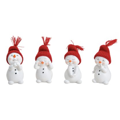 4er-Set Schneemänner Figuren Weihnachtsdekoration – Bild 2