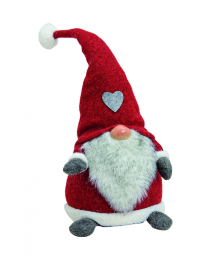 XXL Wichtel Gnom grau weiß rot Dekoration 50cm Weihnachten Figur Deko Nikolaus