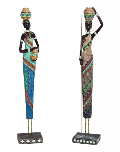 Deko Figur Skulptur AFRIKANERIN 2 er Set Höhe ca.42 cm NEU Dekoration Geschenk