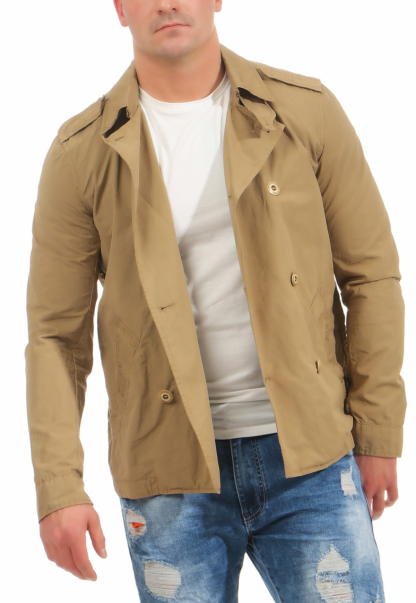 Patrizia Pepe Trench Desert Beige Jacke Trenchcoat Stil Neu Herren Jacket