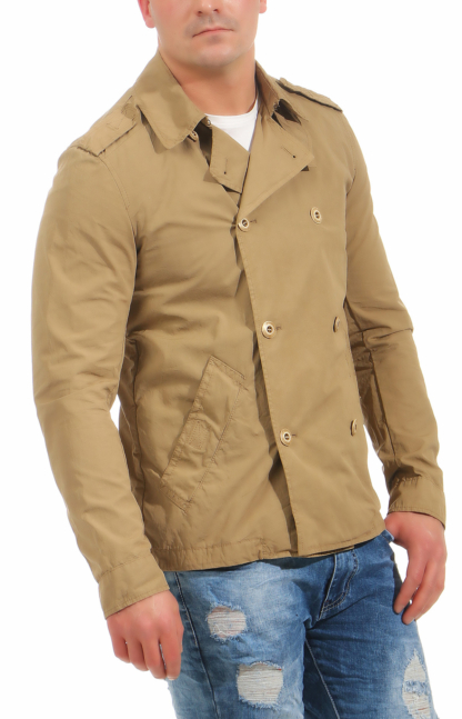 Patrizia Pepe Trench Desert Beige Jacke Trenchcoat Stil Neu Herren Jacket – Bild 3
