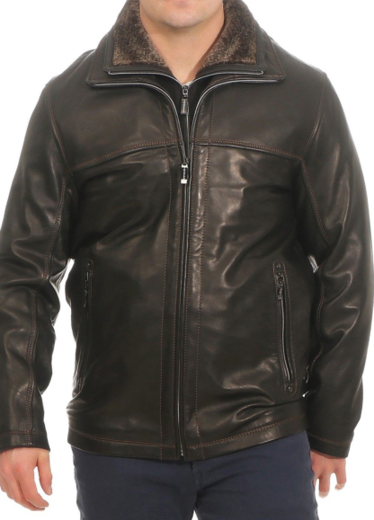Trapper Marshall Lamb Nappa Lederjacke Herren Leder Jacke Braun Gr. S-M 46 - 48 – Bild 5