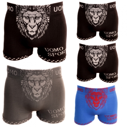 UOMO Herren Shorts Löwe 4 - 5er Pack Boxershorts Unterwäsche Unterhosen M / L – Bild 4