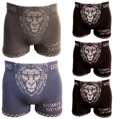 UOMO Herren Shorts Löwe 4 - 5er Pack Boxershorts Unterwäsche Unterhosen M / L – Bild 5