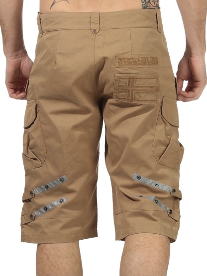 NAPAPIJRI kurze Hose Cargo Bermuda EXCLUSIVE Shorts Jeanshose Beige Juta Neu – Bild 4