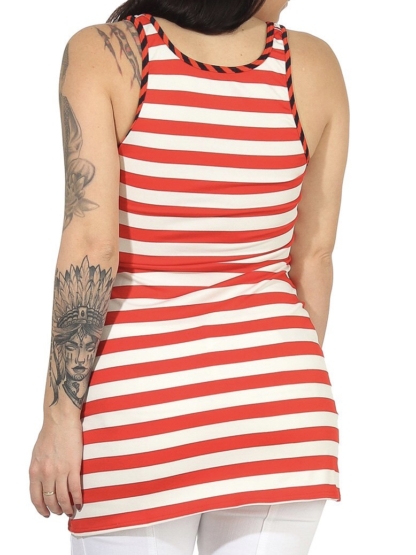 JUICY COUTURE Strandkleid Tunika Strand rot weiß Sailor Kleid Party Gr. S M L – Bild 3