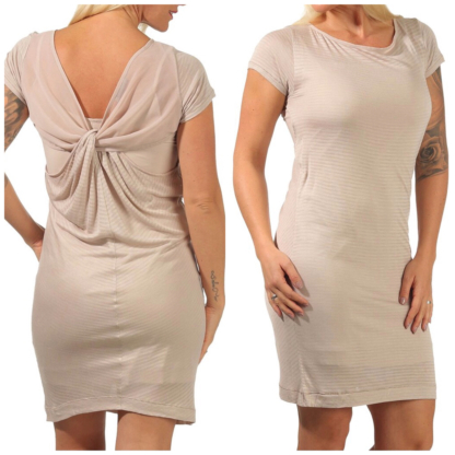 PINKO 2 tlg. blickdichtes Kleid Sommerkleid Cocktailkleid Party Rosa Beige XS M – Bild 2