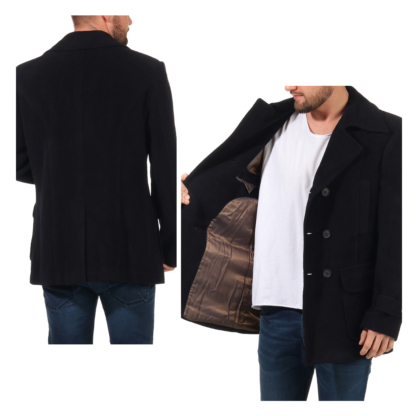 STEFANEL Herren Kurzmantel Jacke Mantel Navy Dunkelblau Blau Gr. M 50 NP 279 – Bild 2
