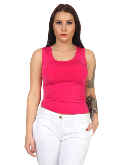 La Perla Top Shirt Pink Basic T-Shirt Damen Unterhemd rosa nahtlos ohne Arm – Bild 3