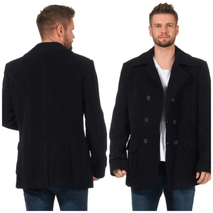 STEFANEL Herren Kurzmantel Jacke Mantel Navy Dunkelblau Blau Gr. M 50 NP 279