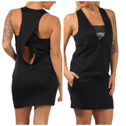 PINKO Cocktailkleid Abendkleid schwarz Pailetten Kleid Sommerkleid Party Feier