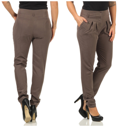 Patrizia Pepe Damenhose Bundfaltenhose Damen Hose lange Beine braun 34 36 38