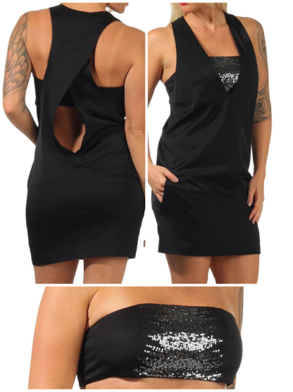 PINKO Cocktailkleid Abendkleid schwarz Pailetten Kleid Sommerkleid Party Feier – Bild 7