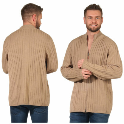 GRIGIOPERLA Herren Jacke Strickjacke 46 50 56 Beige Herrenstrickjacke Schurwolle