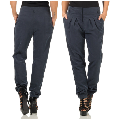 Patrizia Pepe Damenhose Bundfaltenhose Damen Hose lange Beine blau blue 36 38