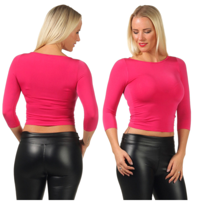 La Perla Top 3/4 Arm Shirt Pink Basic T-Shirt Damen Unterhemd rosa nahtlos pink