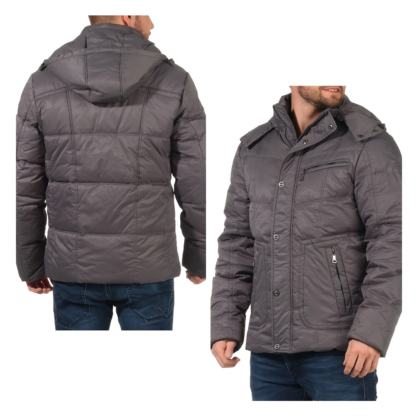 PERSO Herren Jacke Winterjacke Grau Gr. M L 50 52 Grey Herrenjacke Parker Neu