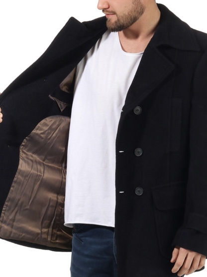 STEFANEL Herren Kurzmantel Jacke Mantel Navy Dunkelblau Blau Gr. M 50 NP 279 – Bild 4