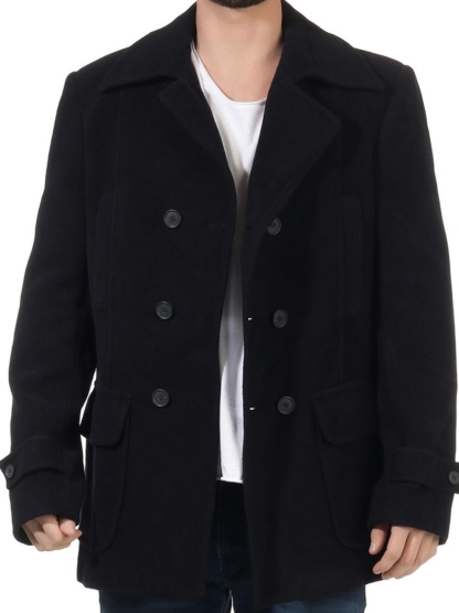 STEFANEL Herren Kurzmantel Jacke Mantel Navy Dunkelblau Blau Gr. M 50 NP 279 – Bild 3