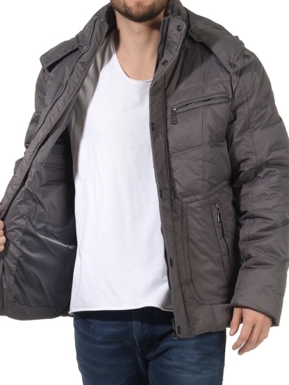 PERSO Herren Jacke Winterjacke Grau Gr. M L 50 52 Grey Herrenjacke Parker Neu – Bild 2