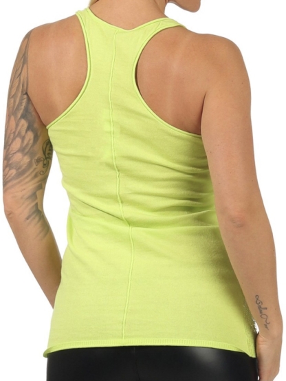 PINKO Top Shirt lime Basic T-Shirt Damen Pailetten Top ohne Arm XS S Unterhemd – Bild 3