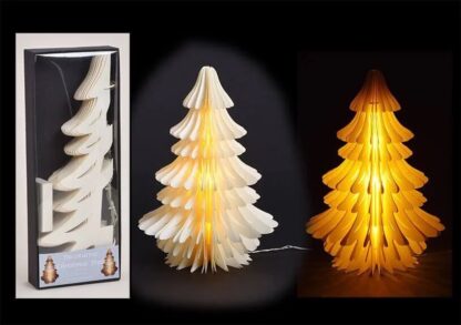 Deko Weihnachtsbaum LED H 40cm mit Timer weiß gold Baum Weihnachten Dekoration