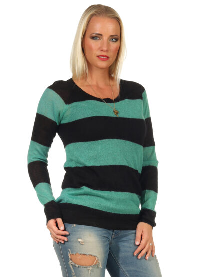 SCOTCH & SODA 2tlg. Strickpullover mit Shirt Pulli Pullover grün schwarz Mohair – Bild 3
