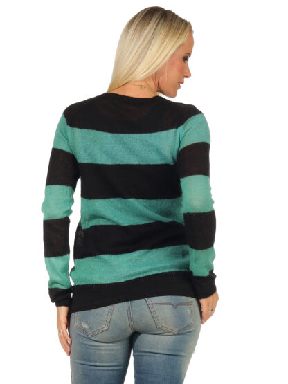 SCOTCH & SODA 2tlg. Strickpullover mit Shirt Pulli Pullover grün schwarz Mohair – Bild 4