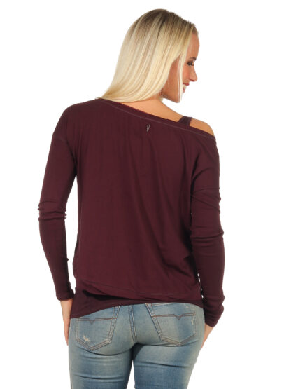 G-STAR 2 teiliges Langarm Shirt Pulli Sweater Trägershirt Shirt S L lila Maroon – Bild 3