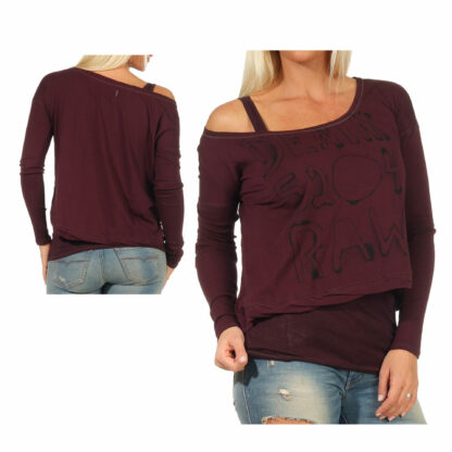 G-STAR 2 teiliges Langarm Shirt Pulli Sweater Trägershirt Shirt S L lila Maroon – Bild 5