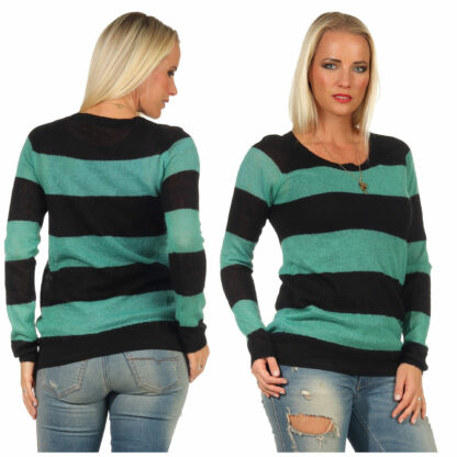 SCOTCH & SODA 2tlg. Strickpullover mit Shirt Pulli Pullover grün schwarz Mohair – Bild 6