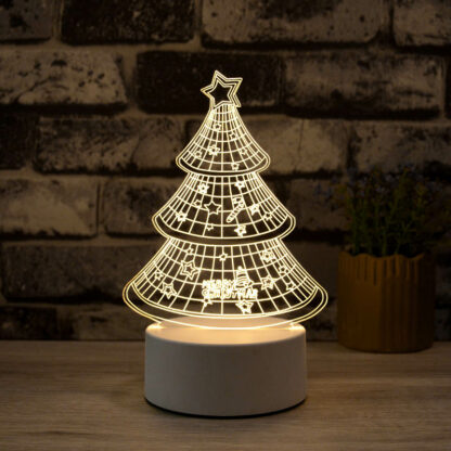 3 D Weihnachtsbaum warmes Licht Tisch Acryl Nachtlicht Leuchte Tannenbaum LED